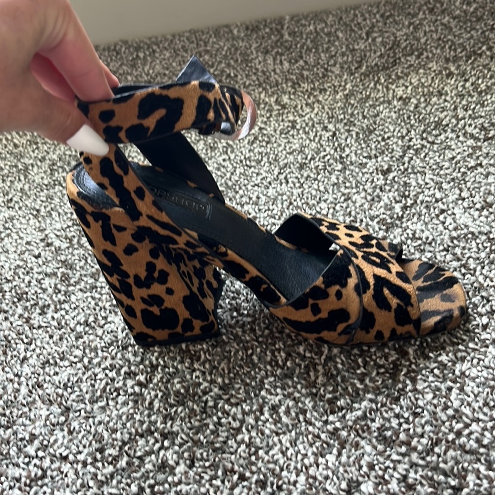 Topshop cheetah print block heels